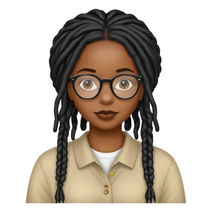 Black girl with locs and glasses sticker