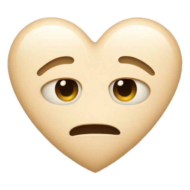 Beige heart with kiss face  sticker