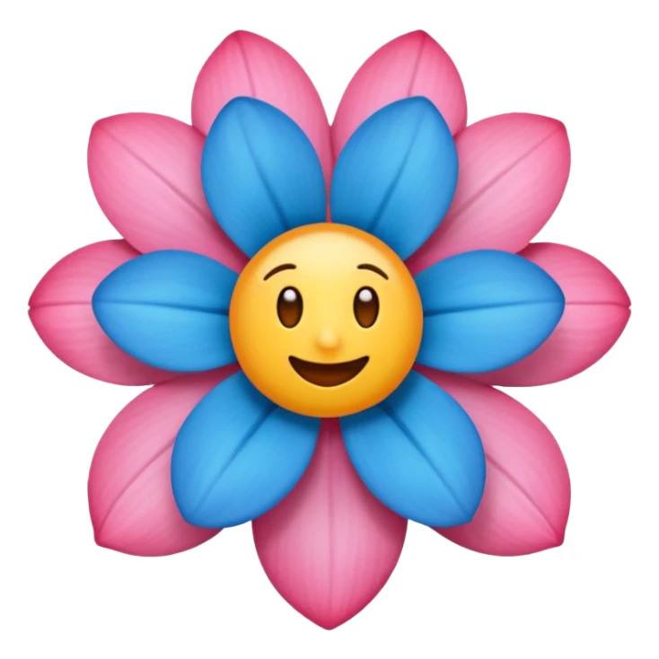 Um emoji da flor rosa vermelha tradicional só que com coloração azul sticker