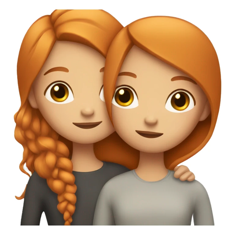 a ginger girl with long eyelashes and a brunette with long eyelashes hugging each other  sticker