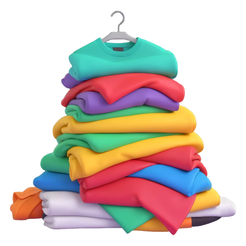 pile of fashionable clothes sticker