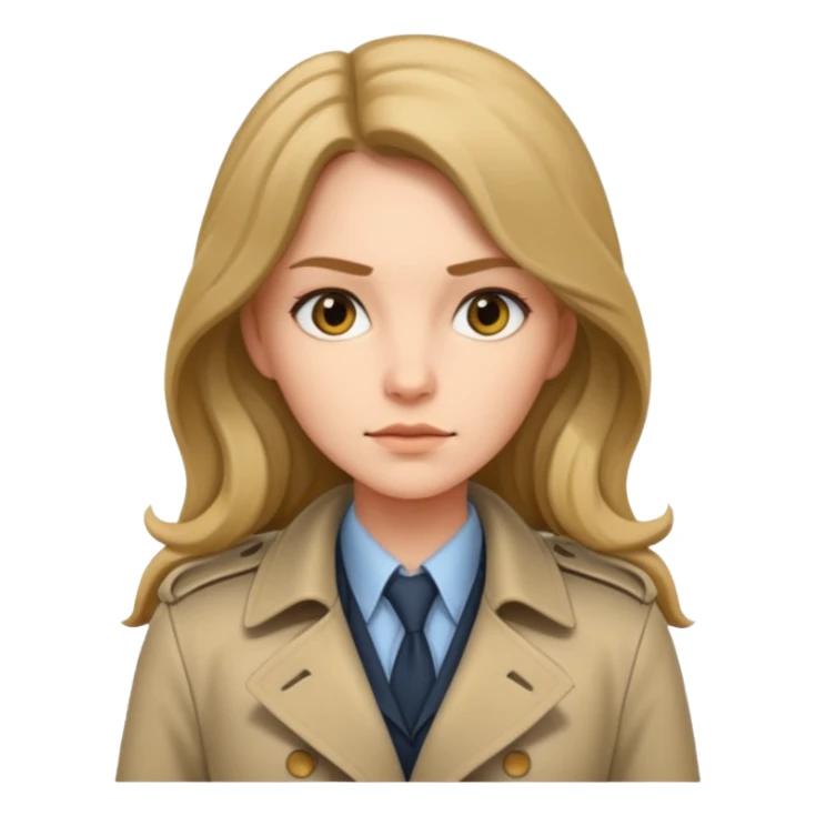 female detective with long hair and trench coat sticker