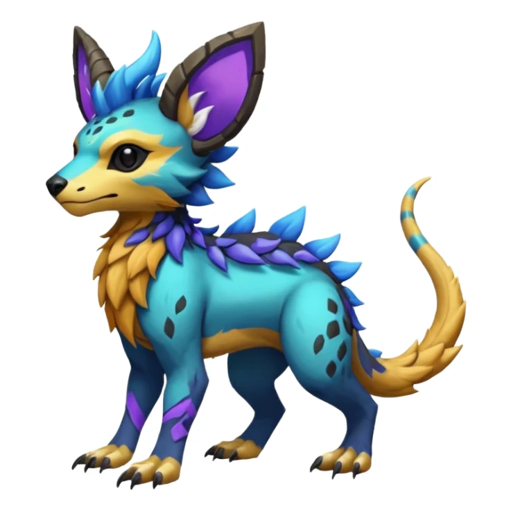 Rare realistic exotic cute epic pretty beautiful handsome gorgeous aesthetic colorful vibrant Vernid-Protogen-Primagen-Wickerbeast-species-Fakemon-creature by LiLaiRa, random markings, tufted ears, full body sticker