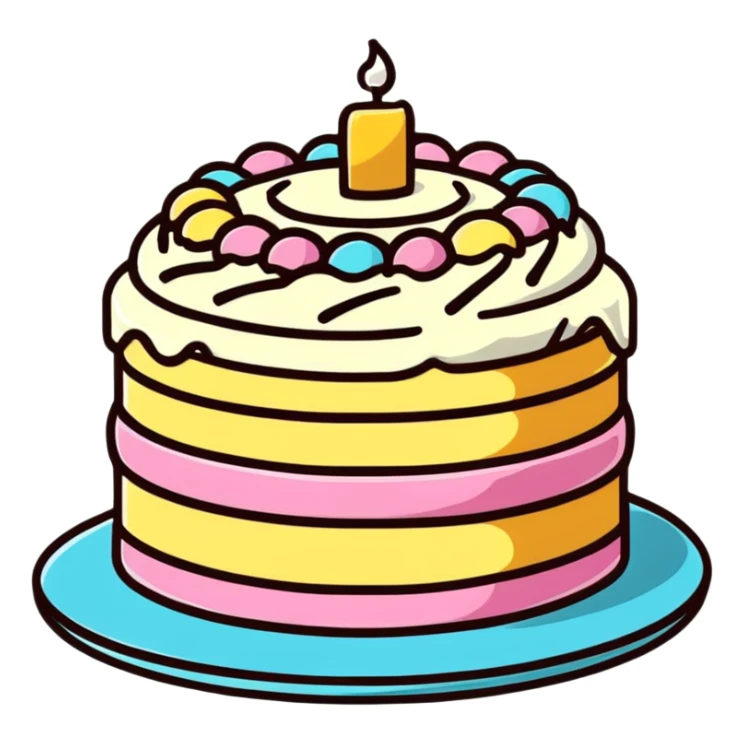 cake with frosting and sprinkles sticker