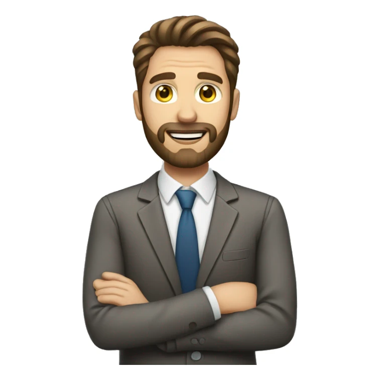 Man with brown hair and beard working as a salesman on the phone  sticker