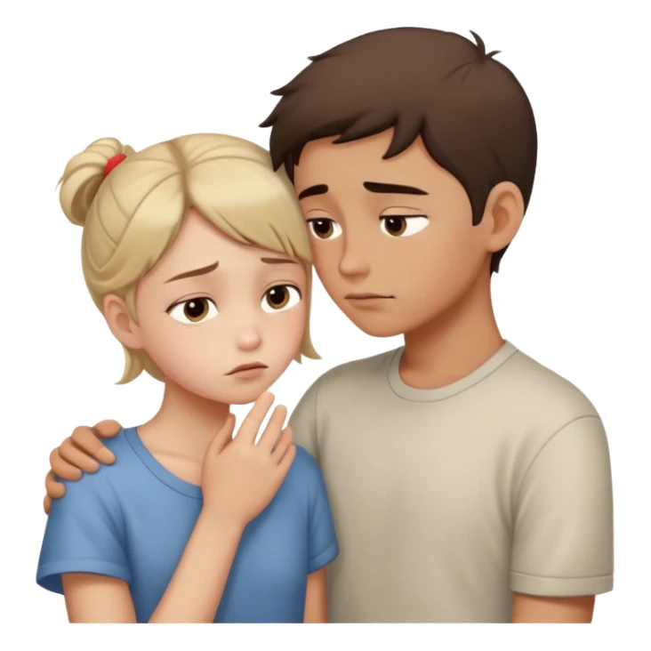 Girlfriend convince boyfriend to open his feelings sticker