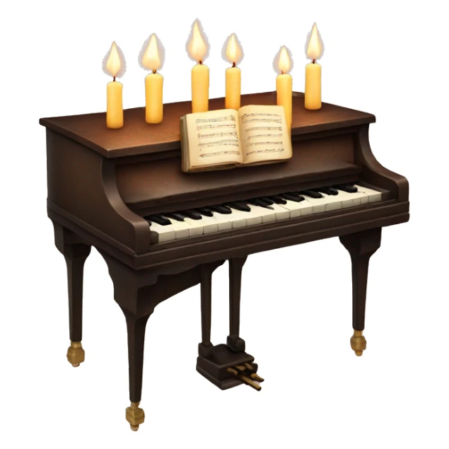 vintage piano with melted candles on top sticker
