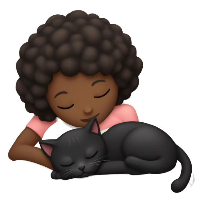 Black kitty sleeping on brunette white girl's lap sticker