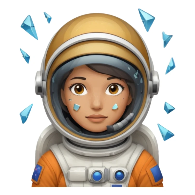 astronaut woman with helmet broken glass sticker