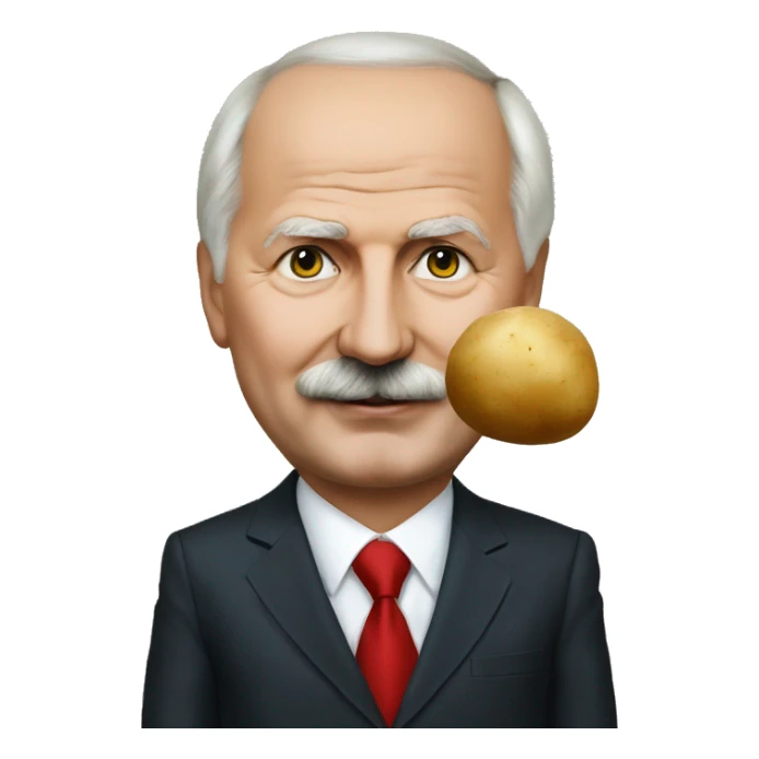 Photorealistic Belarus president Lukashenko with potato in right hand sticker