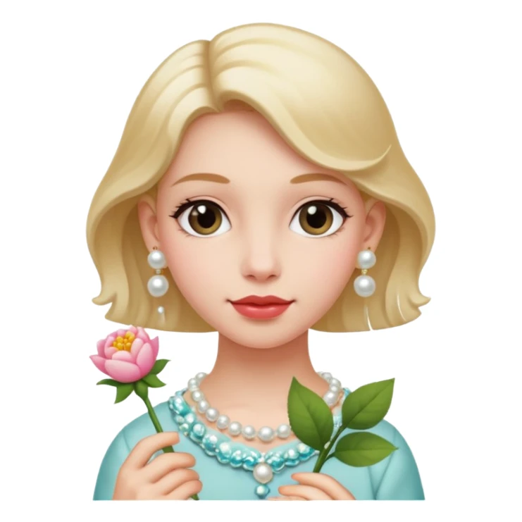 girl-with-pearl-earrings-painting holding flower sticker