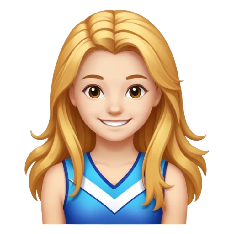 - Nữ
- 15 tuổi
- Da trắng
- Tóc dài, đổi màu tóc
- Mặt cười mỉm
- Áo cổ vũ
 sticker