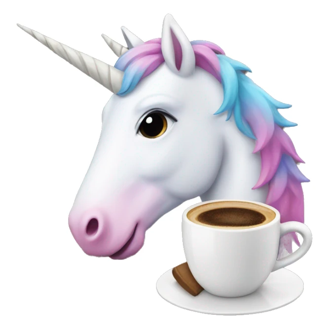 Unicorn with a cup of coffee sticker