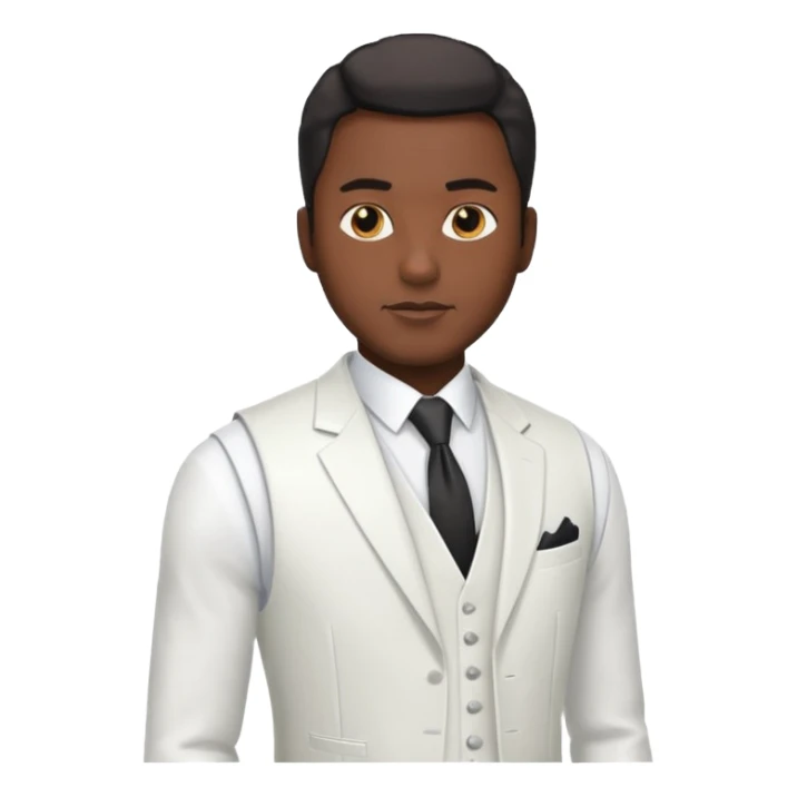 businessman, black skin, white suit vest sticker