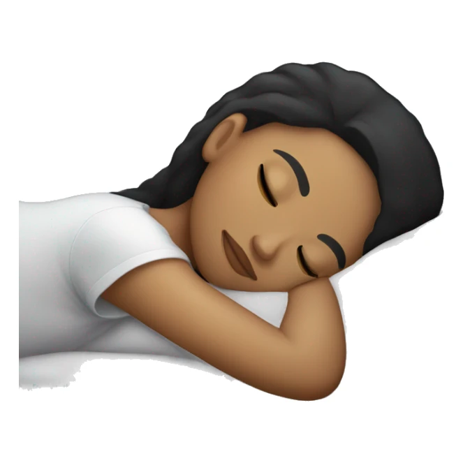 Black hair light skin girl sleeping  sticker