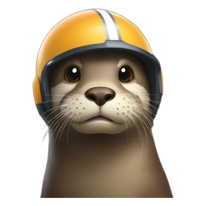 otters wearing helmet sticker