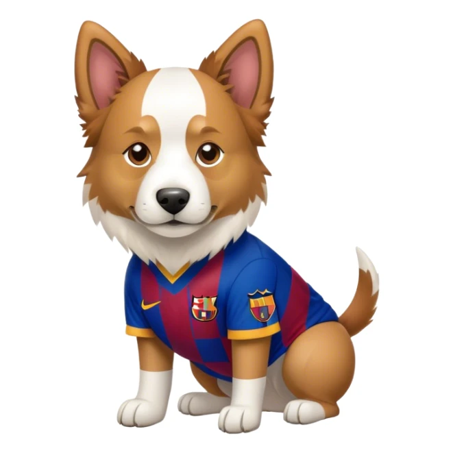Dog wearing Messi football kit  sticker