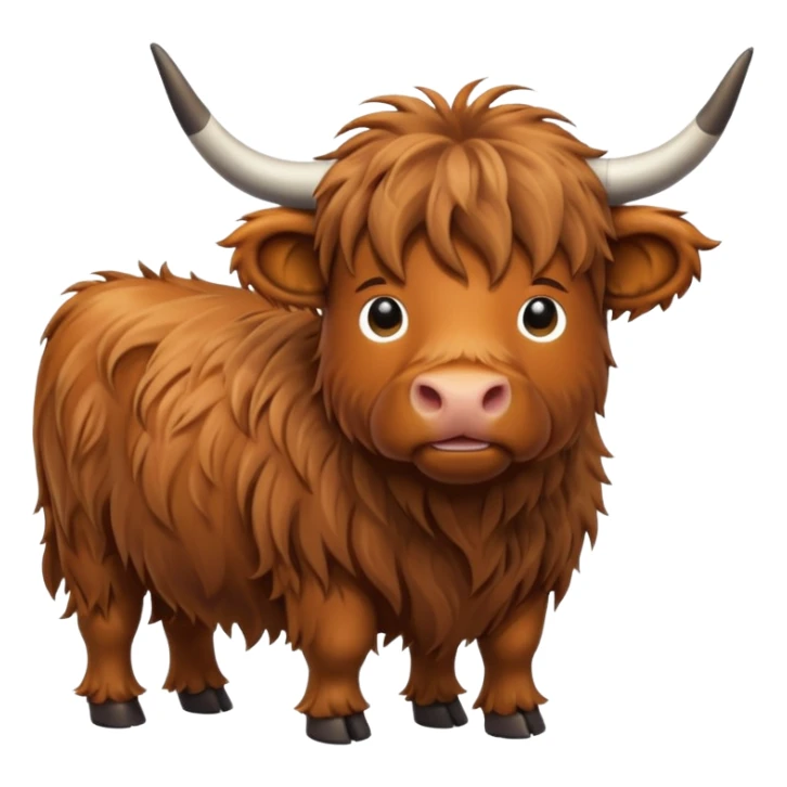 Single color highland cow emoji sticker