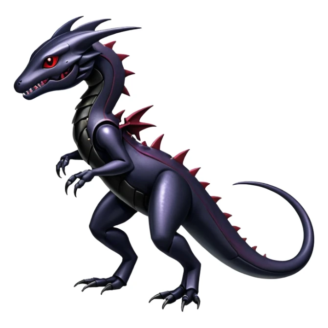 Shiny Gothic Edgy epic Salandit-Genesect-Miraidon-Fakémon-hybrid-creature (full body)  sticker