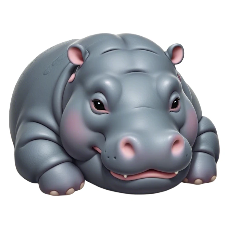 Meme-Worthy Cute Sleeping Hippo Portrait Emoji, Head resting peacefully with a contented smile, showcasing a massive, robust build and a luxuriously soft slate-gray hide, eyes shut in a serene, restful nap, Simplified yet hilariously adorable features, highly detailed, glowing with a soft, drowsy light, high shine, relaxed and utterly lovable, stylized with an air of playful laziness, bright and heartwarming, soft glowing outline, capturing the essence of a comically sleepy hippo, so meme-worthy it feels like it could instantly become the next viral sensation of adorable slumber! sticker
