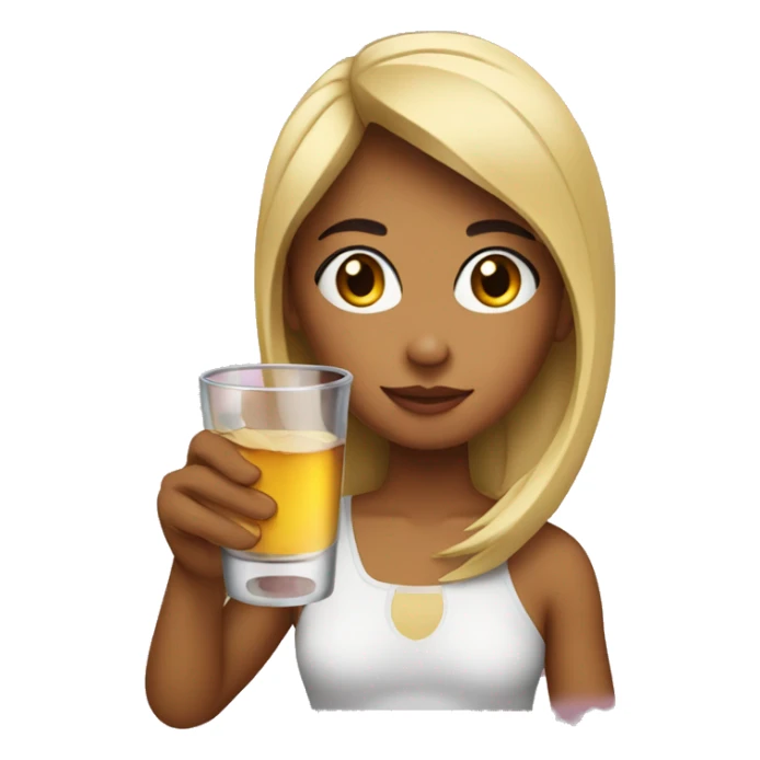 girl drinking out of a shot glass sticker