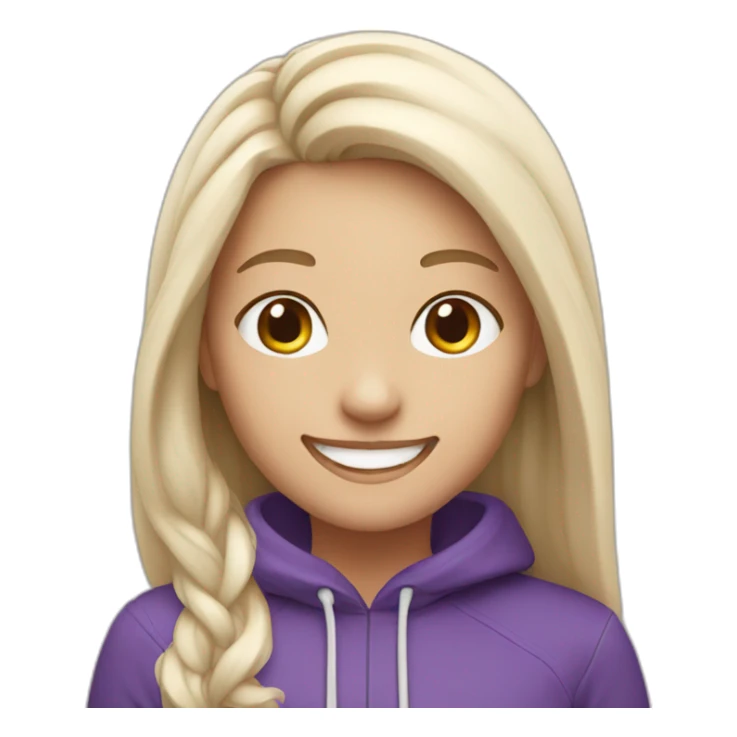 Purple white girl smiling sticker