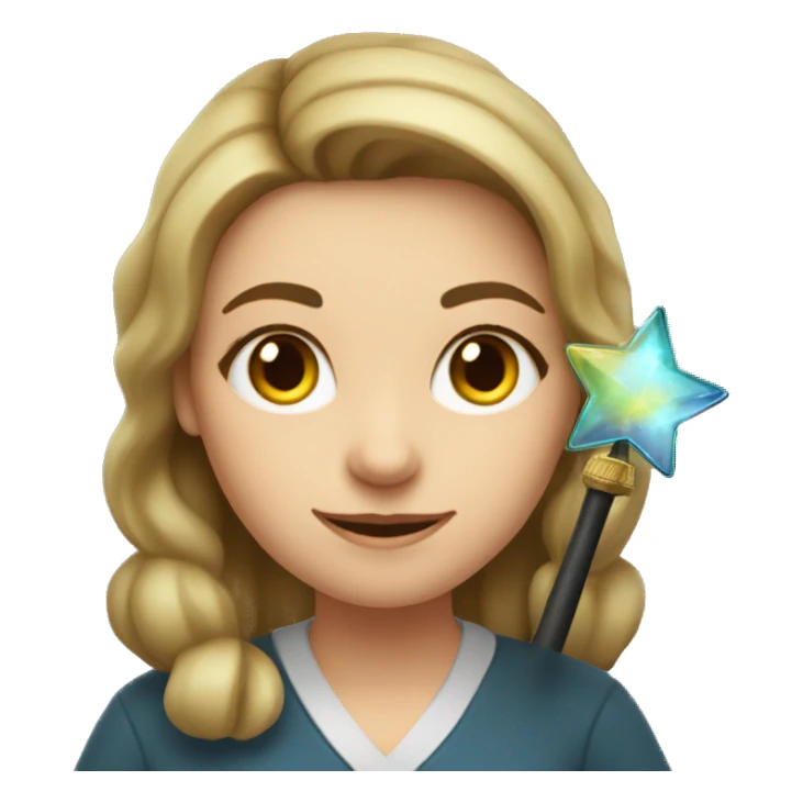 A Ukrainian female teacher holds a magic wand in her hand sticker