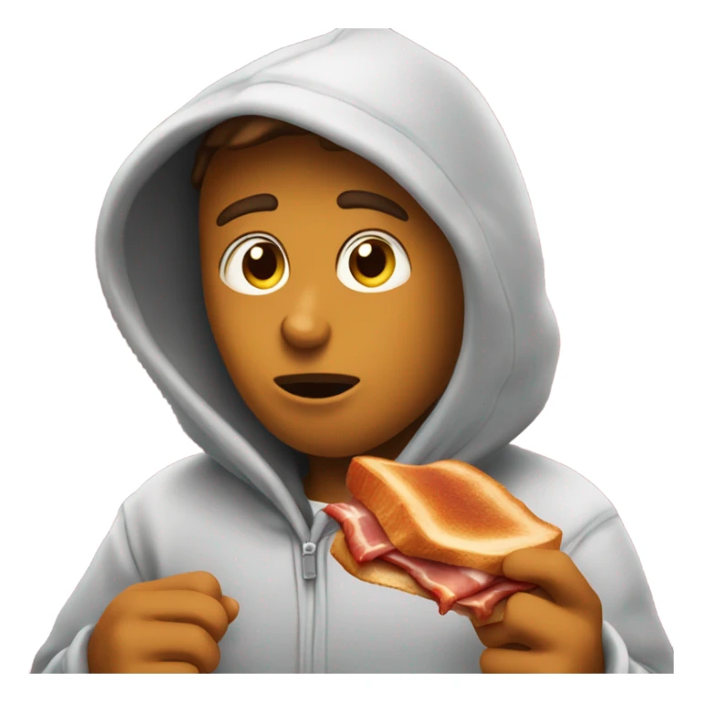 Dow wearing hoodie eating bacon sticker
