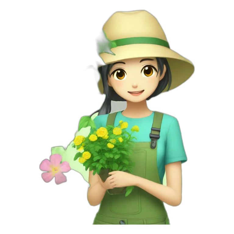 anime gardener asian girl sticker