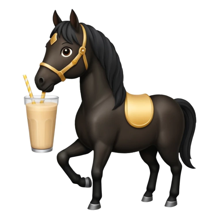 black horse holding smoothie sticker