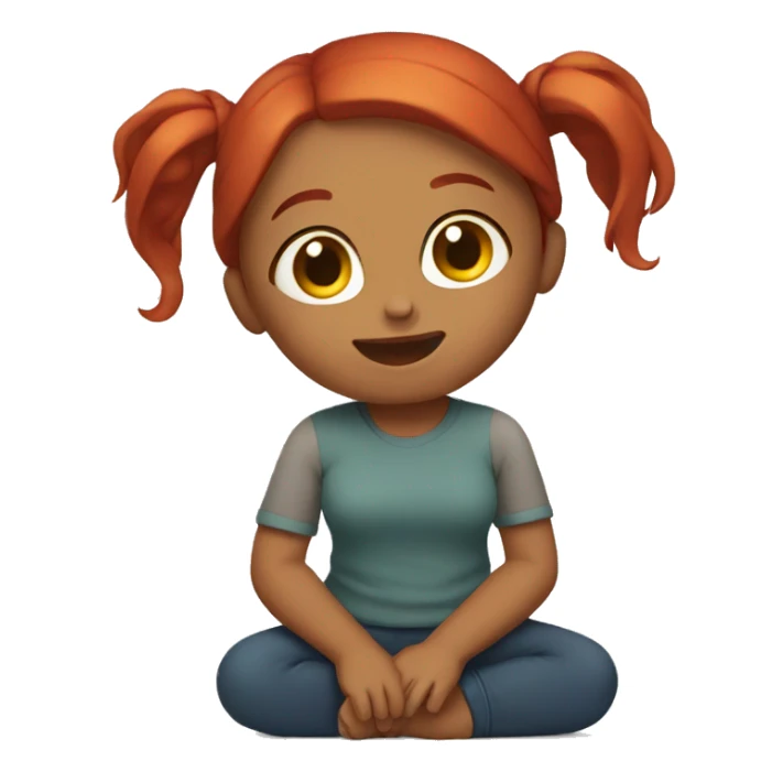 Kneeling girl with red hair  sticker