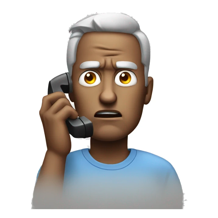 angry man on talking on the phone sticker