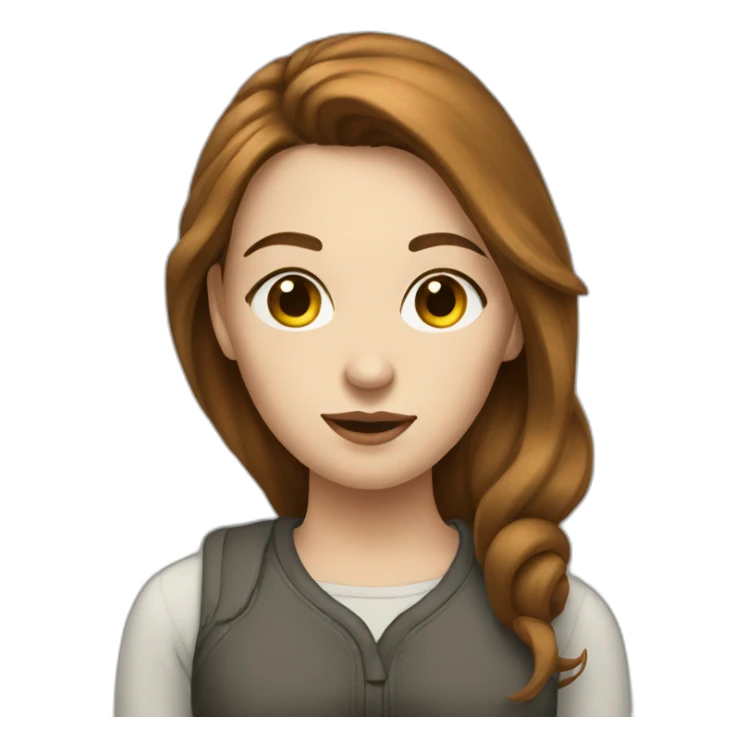 young white woman with brown hair who smokes sticker