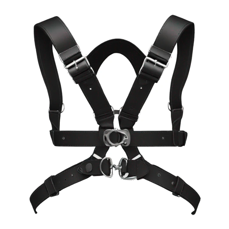 Black fashion chest leather harness sticker