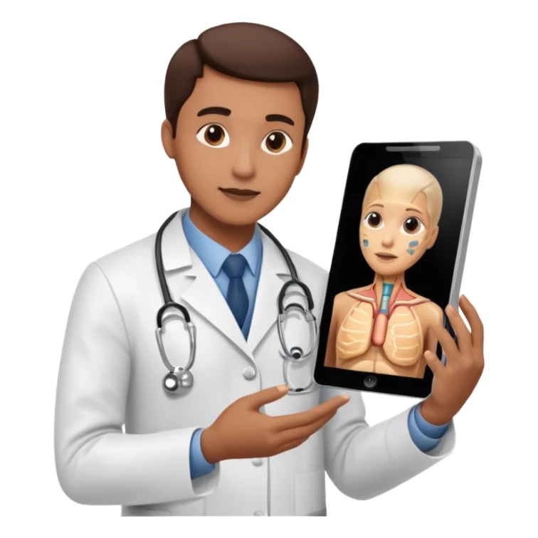 doctor seaing body scan image sticker