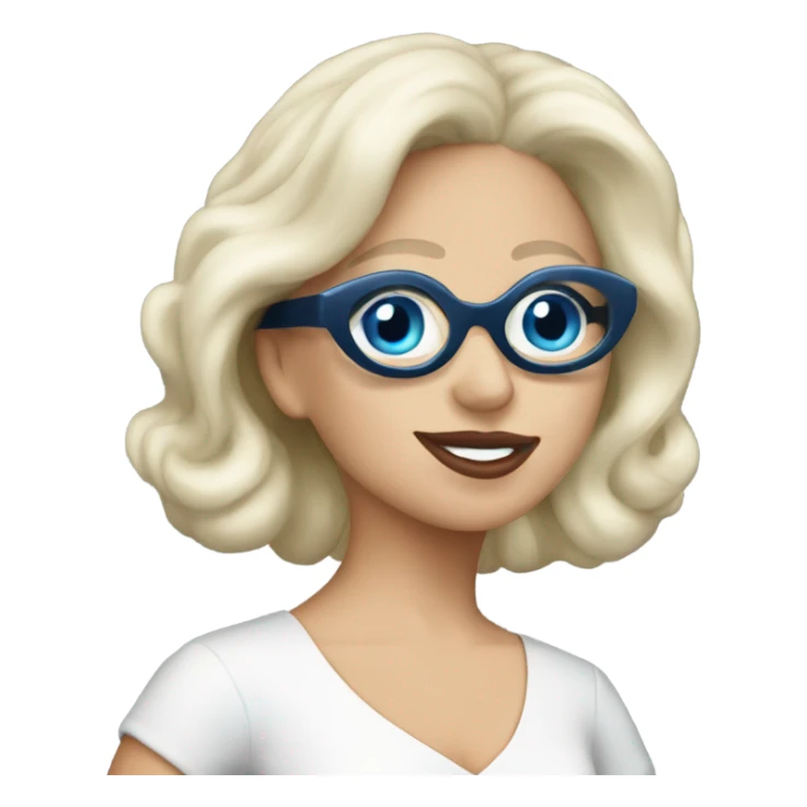 Elegant lady-gaga-dancing-blue eyes- wearing glasses: sticker