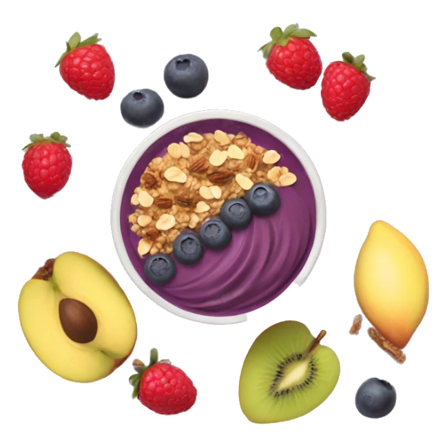 acai bowl with granola and fruit  sticker