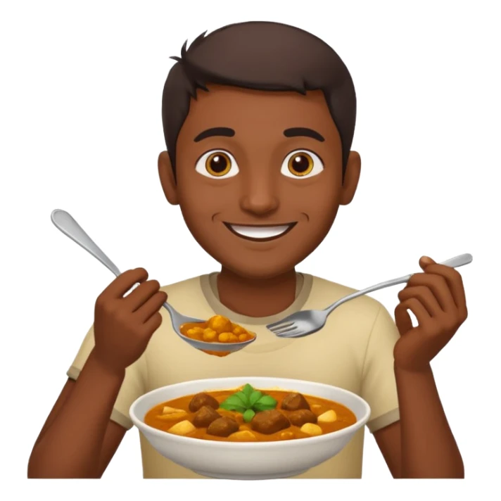 indian man eating curry emoji sticker