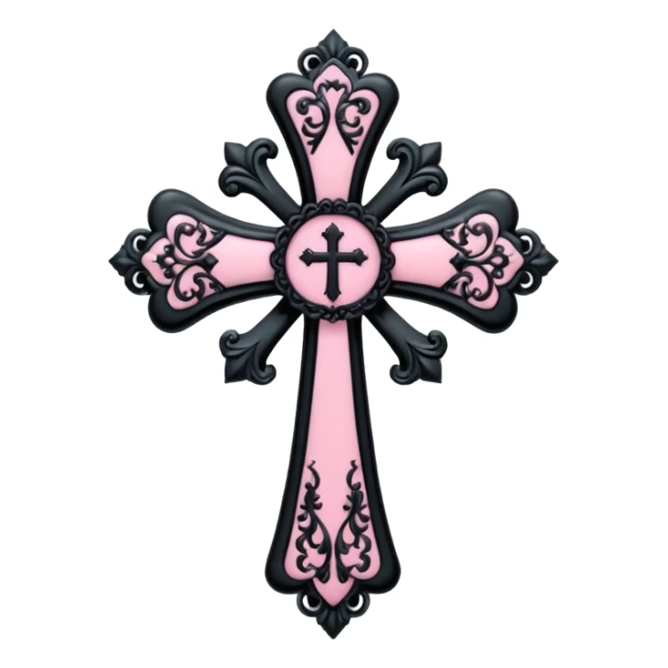 soft cute black pink goth cross , no woman sticker