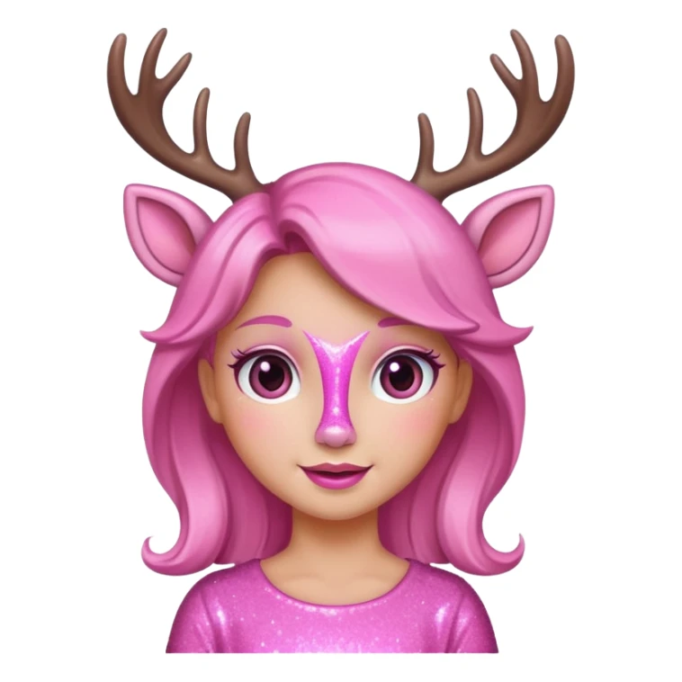 A pink glitter girl deer sticker