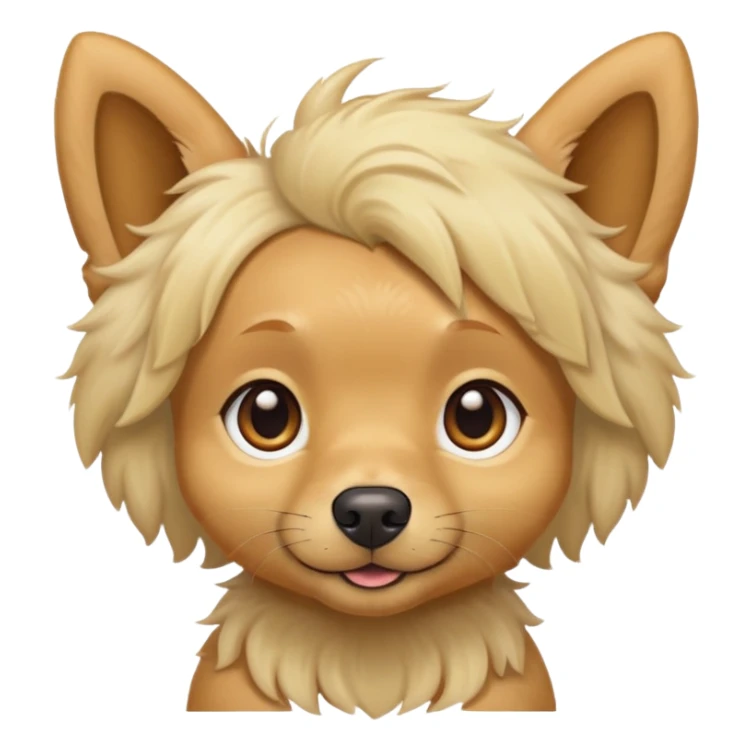 Blonde small dog with golden locks and brown eyes with fluffy ears sticker