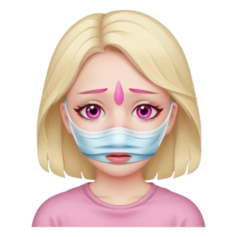 Girl with pink eye (the sickness) - more emoji sticker