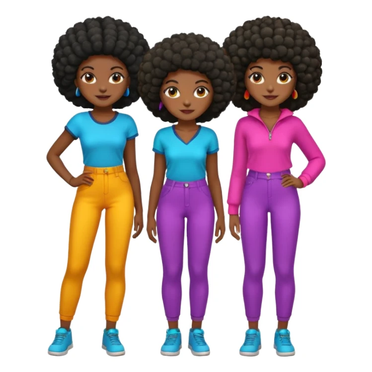 Full body big black girls with afros sticker