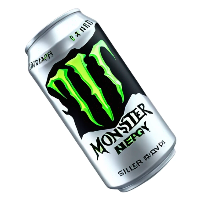 silver can monster energy drink sticker