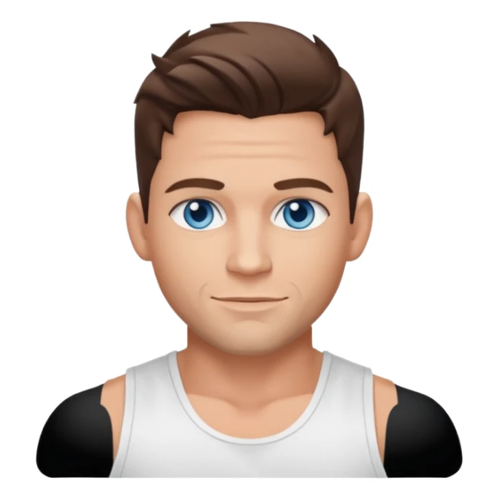 Jeff Timmons blue eyes, brown hair, white tank top sticker