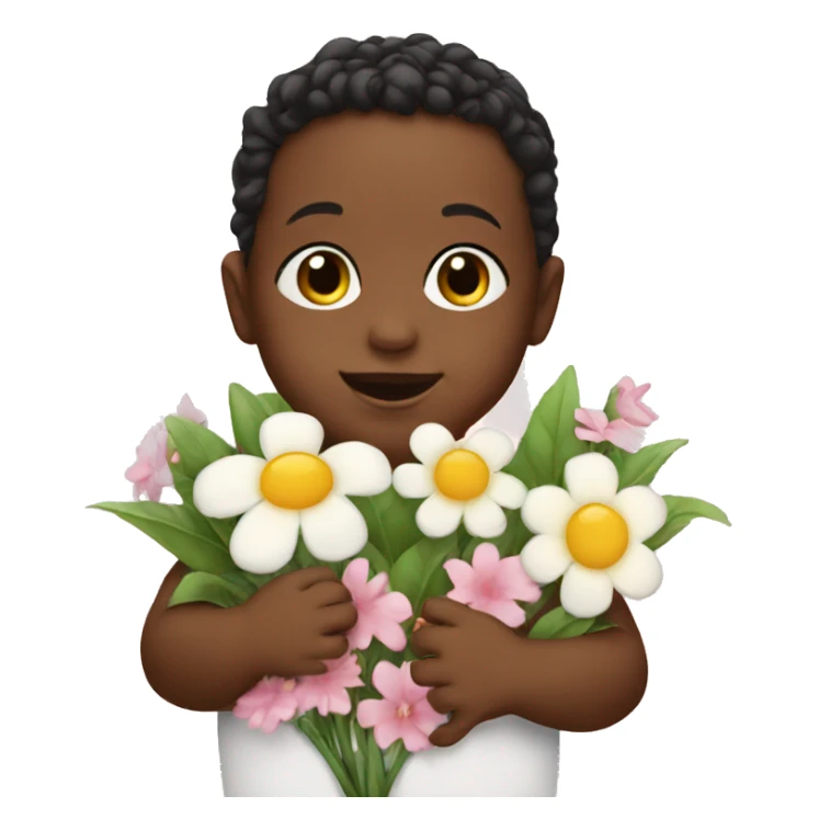 Baby with flowers  sticker