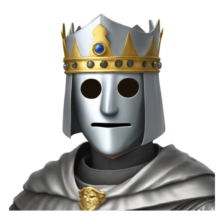 king baldwin IV in silver full face mask up with hands out sticker