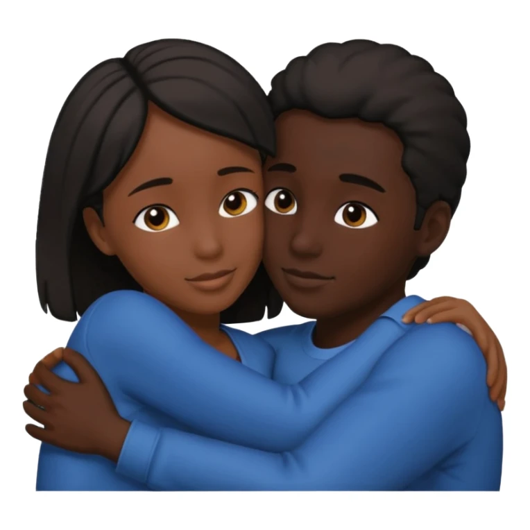 Two people hugging. They are facing each other. Silhouette only.  sticker