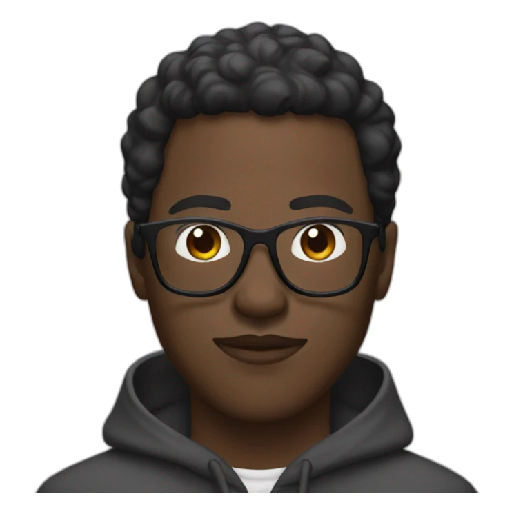 Black man with a hood and glasses sticker