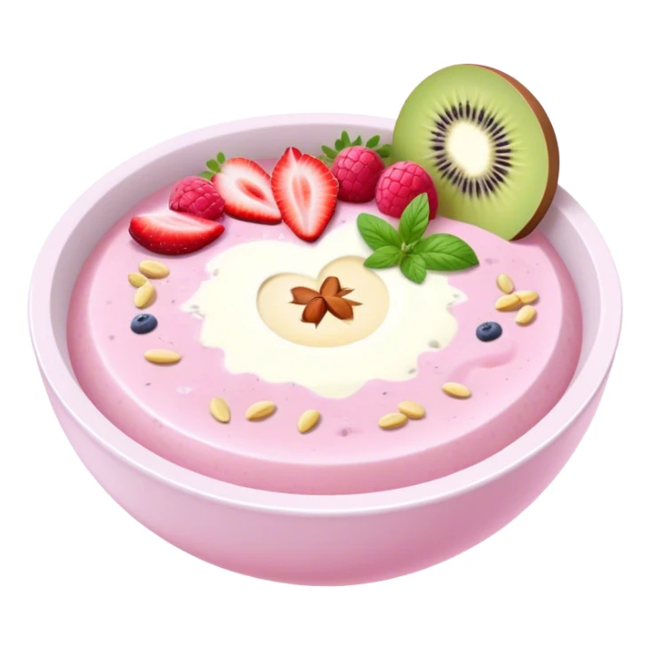 pastel pink and white smoothie bowl sticker